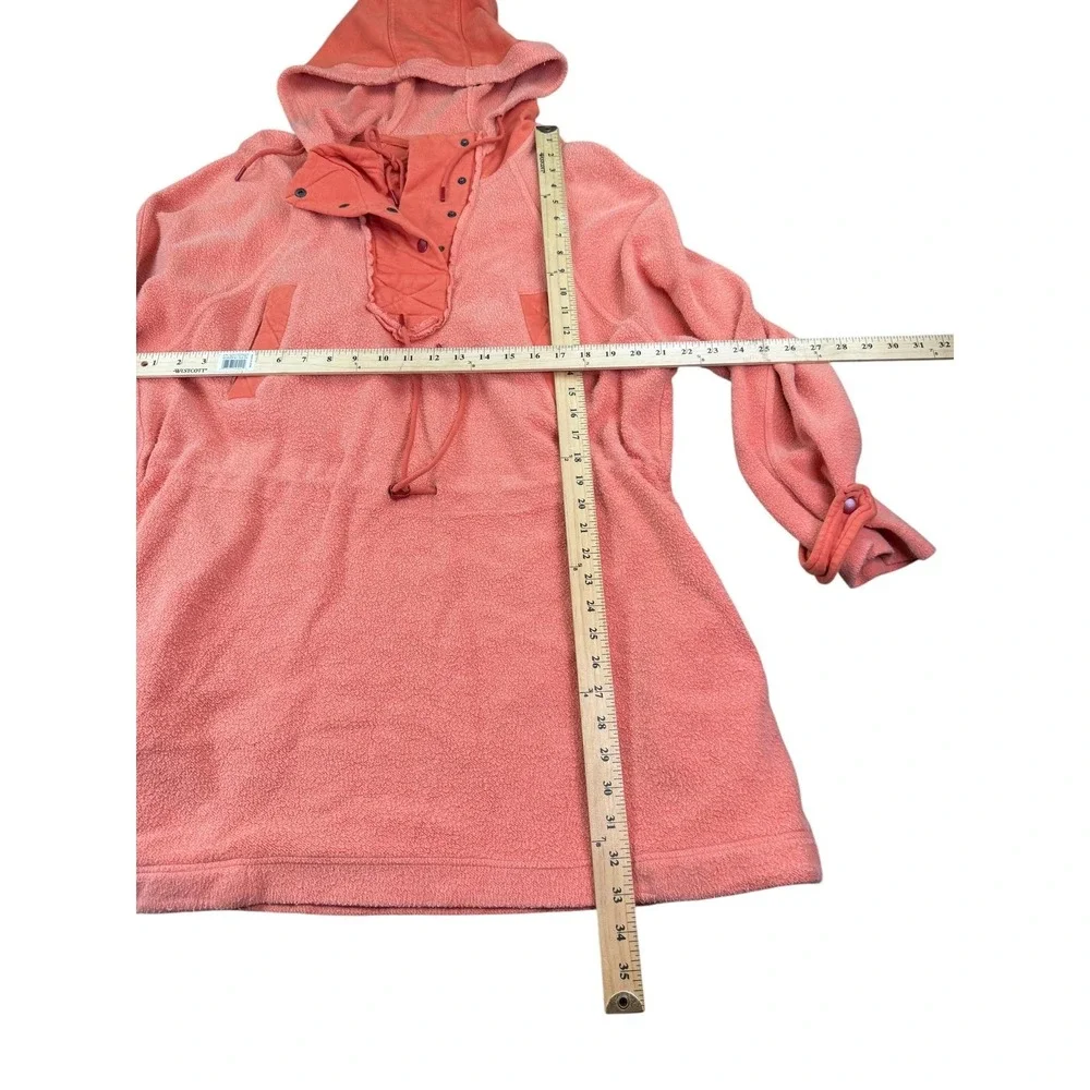 Free People We The Free Hoodie Womens Small Orange Snap Henley Pullover Pockets - Picture 8 of 9